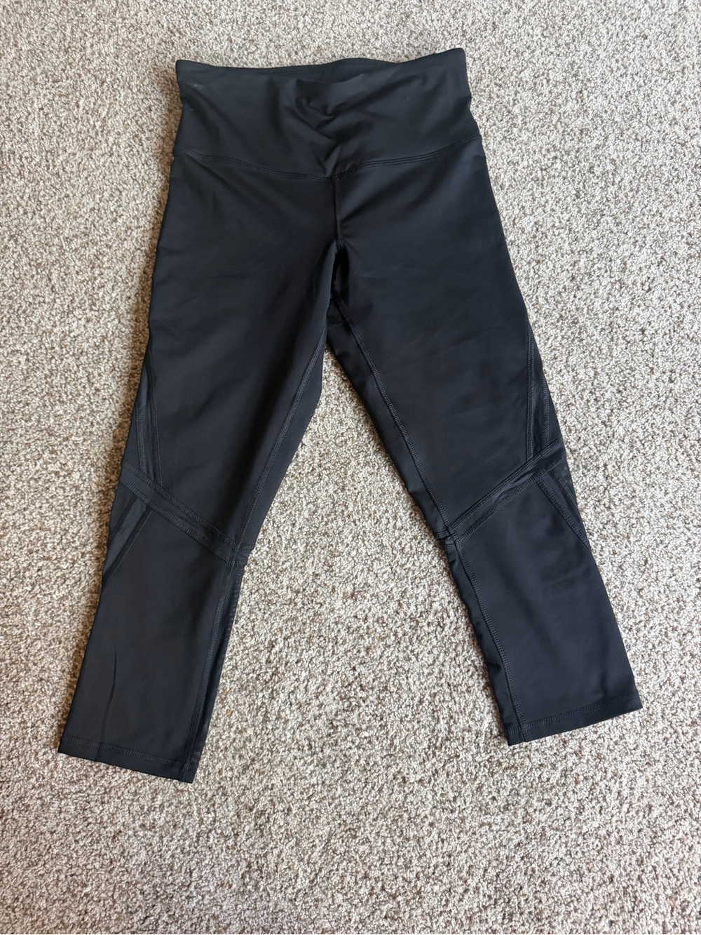 Champion Black Girls' Capri Leggings with Mesh Panels